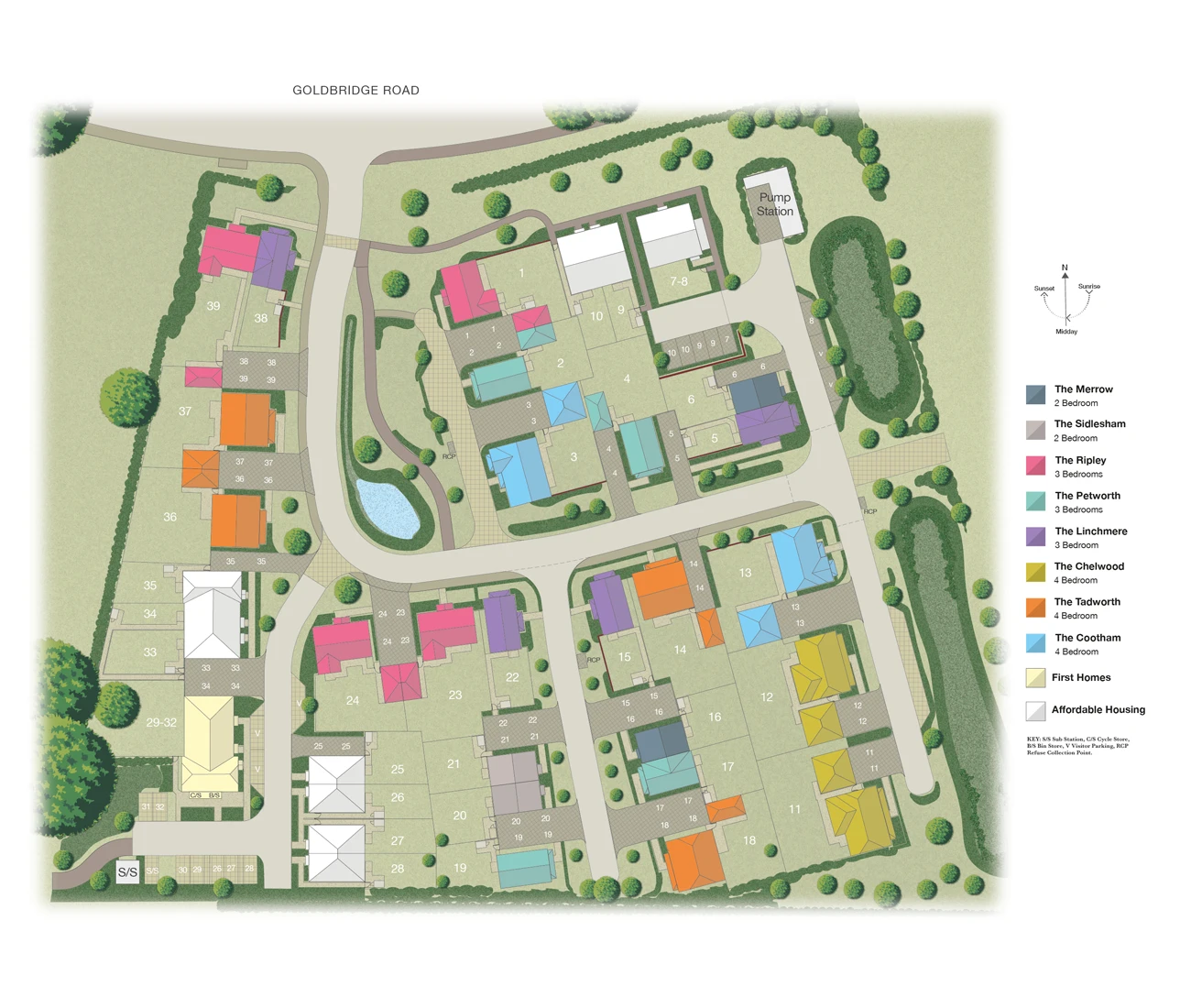 Berry Croft Newick Site Plan new houses in East Sussex by Thakeham